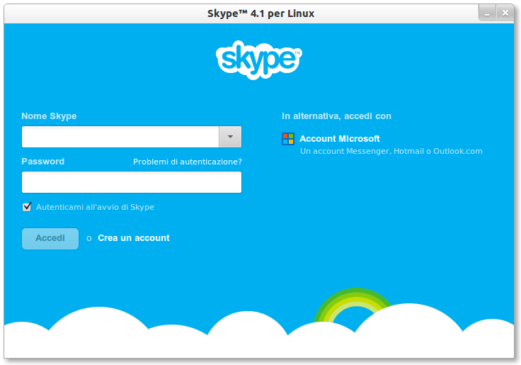 Immagine Login Skype