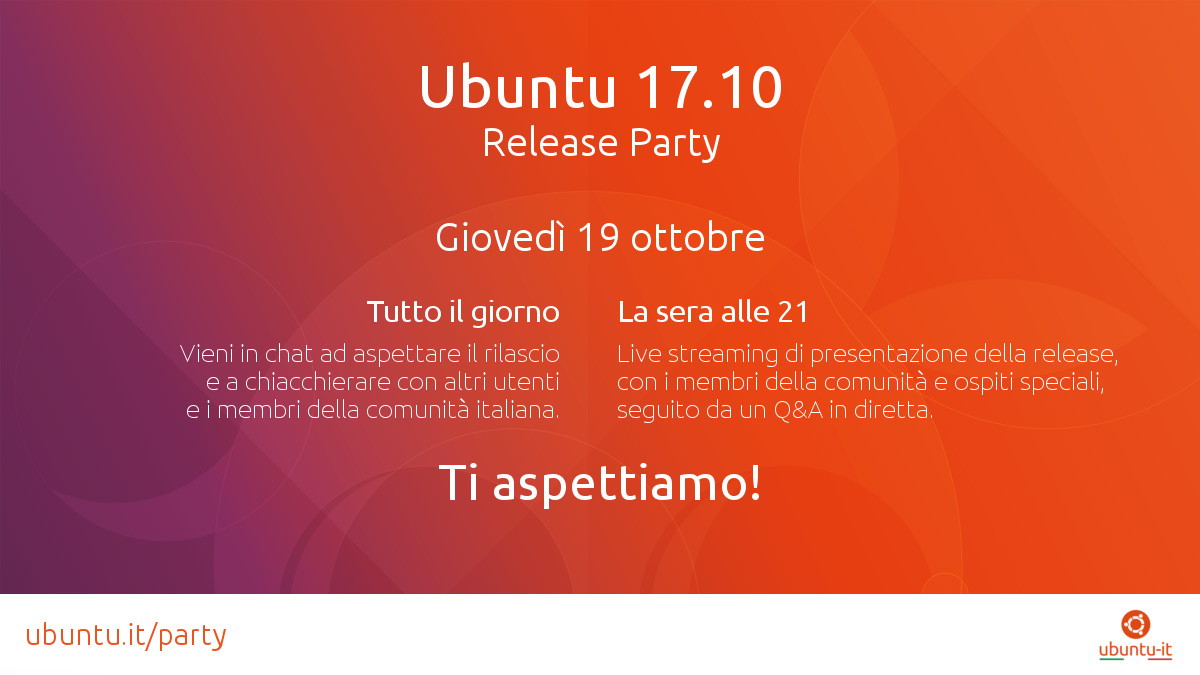 Ubuntu 17.10 Artful Aardvark Party